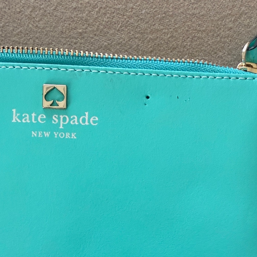Kate Spade Turquoise Wristlet clutch purse - Picture 4 of 4